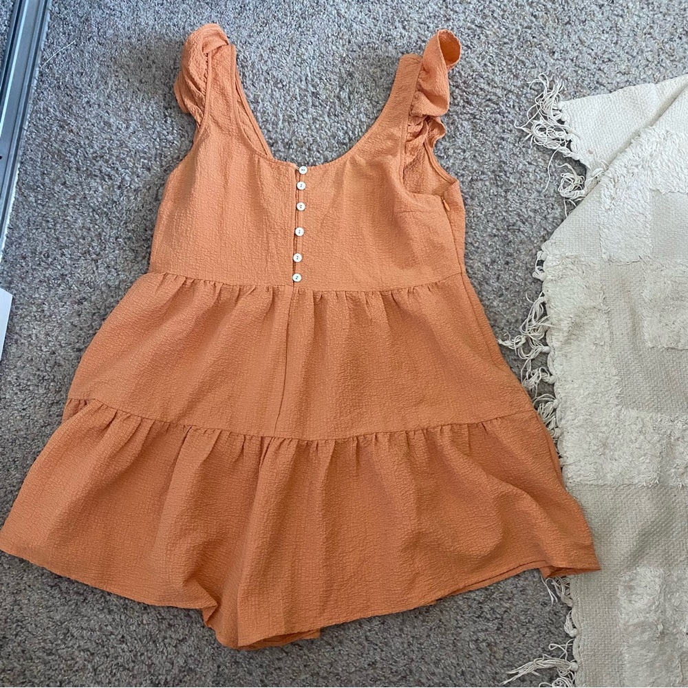 Orange Ruffle Romper